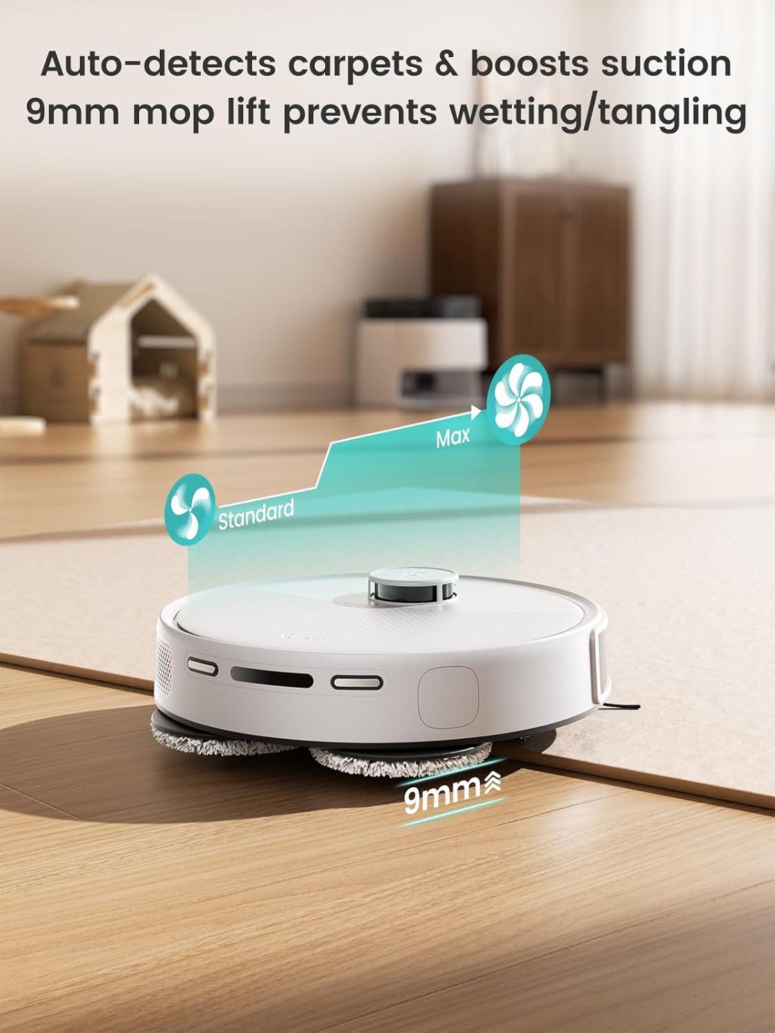 image:imageLefant LiDAR Robot Vacuum and Mop 12000Pa Suction 90Day SelfEmptying Obstacle Avoidance Auto Mop WashingampDrying AllinOne for Pet Hair Carpet 5G WiFi AlexaAPPiWatch Control M3