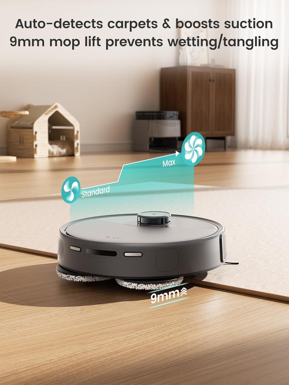image:imageLefant LiDAR Robot Vacuum and Mop 20000Pa Suction 90Day SelfEmptying Obstacle Avoidance Auto Mop WashingampDrying AllinOne for Pet Hair Carpet 5G WiFi AlexaAPPiWatch Control M3 Max