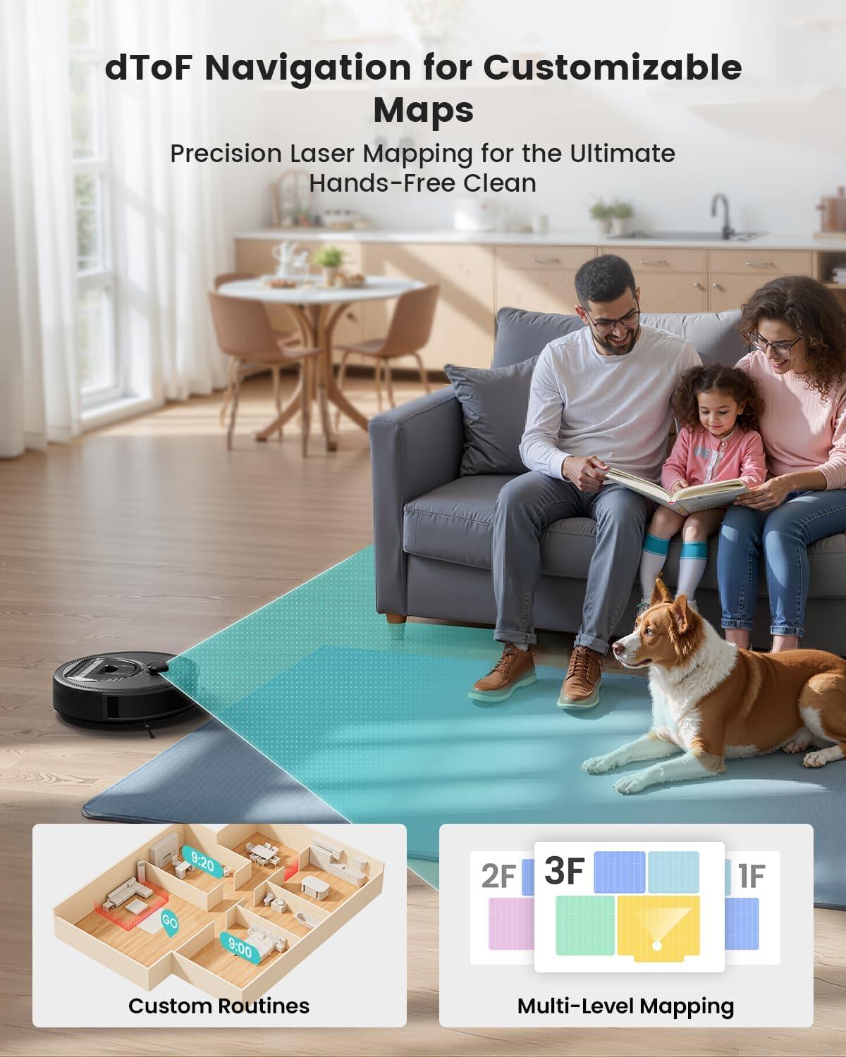 image:imageLefant LiDAR Robot Vacuum and Mop 90Day SelfEmptying 190 PSD Obstacle Avoidance Customized Cleaning MultiFloor Mapping 5500Pa Strong Suction 140 Min Runtime WiFiAlexaAPPiWatch M2 ProM330 Pro