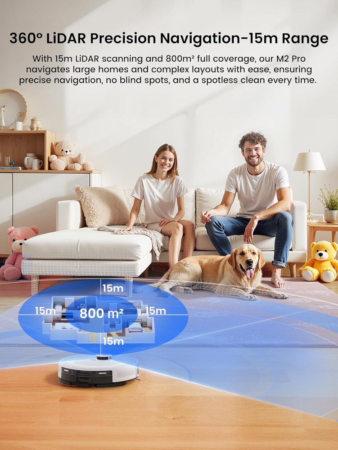 image:imageLefant LiDAR Robot Vacuum and Mop 90Day SelfEmptying 190 PSD Obstacle Avoidance Customized Cleaning MultiFloor Mapping 5500Pa Strong Suction 140 Min Runtime WiFiAlexaAPPiWatch M2 ProM2 Pro