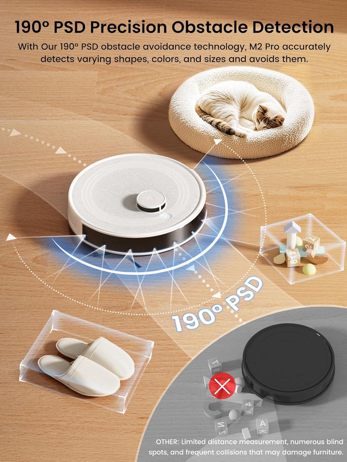 image:imageLefant LiDAR Robot Vacuum and Mop 90Day SelfEmptying 190 PSD Obstacle Avoidance Customized Cleaning MultiFloor Mapping 5500Pa Strong Suction 140 Min Runtime WiFiAlexaAPPiWatch M2 ProM2 Pro