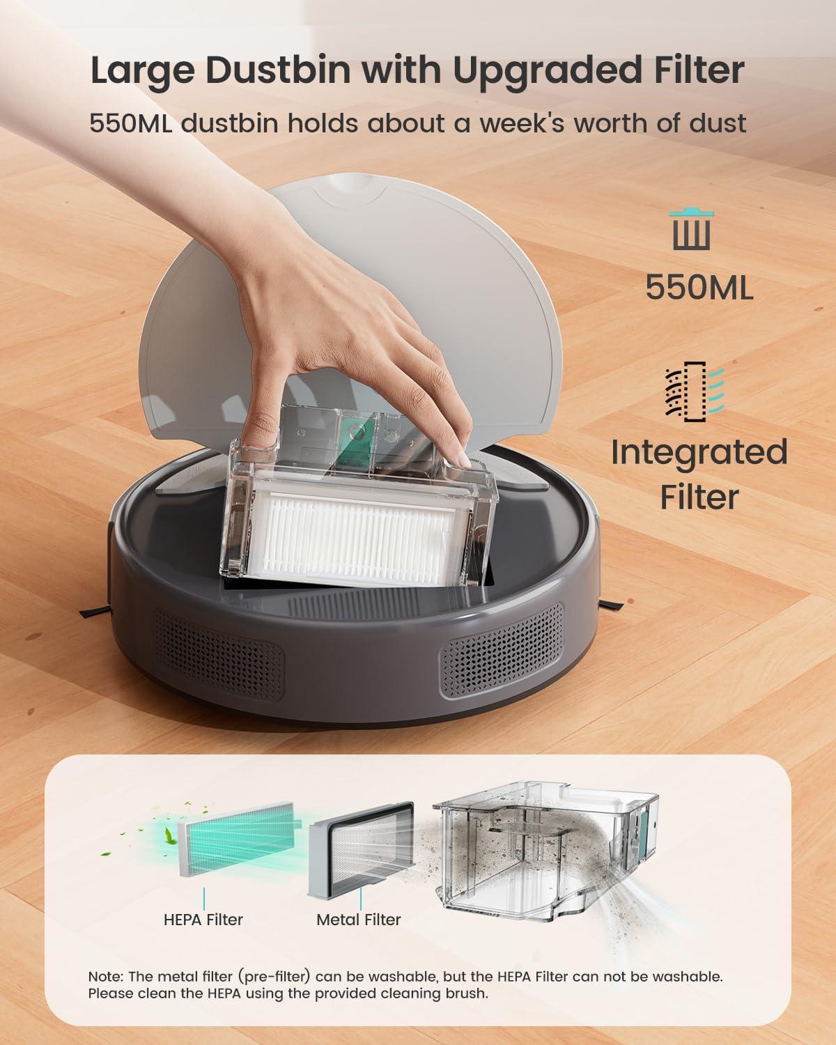 image:imageLefant LiDAR Robot Vacuum and Mop 90Day SelfEmptying 190 PSD Obstacle Avoidance Customized Cleaning MultiFloor Mapping 5500Pa Strong Suction 140 Min Runtime WiFiAlexaAPPiWatch M2 ProM310