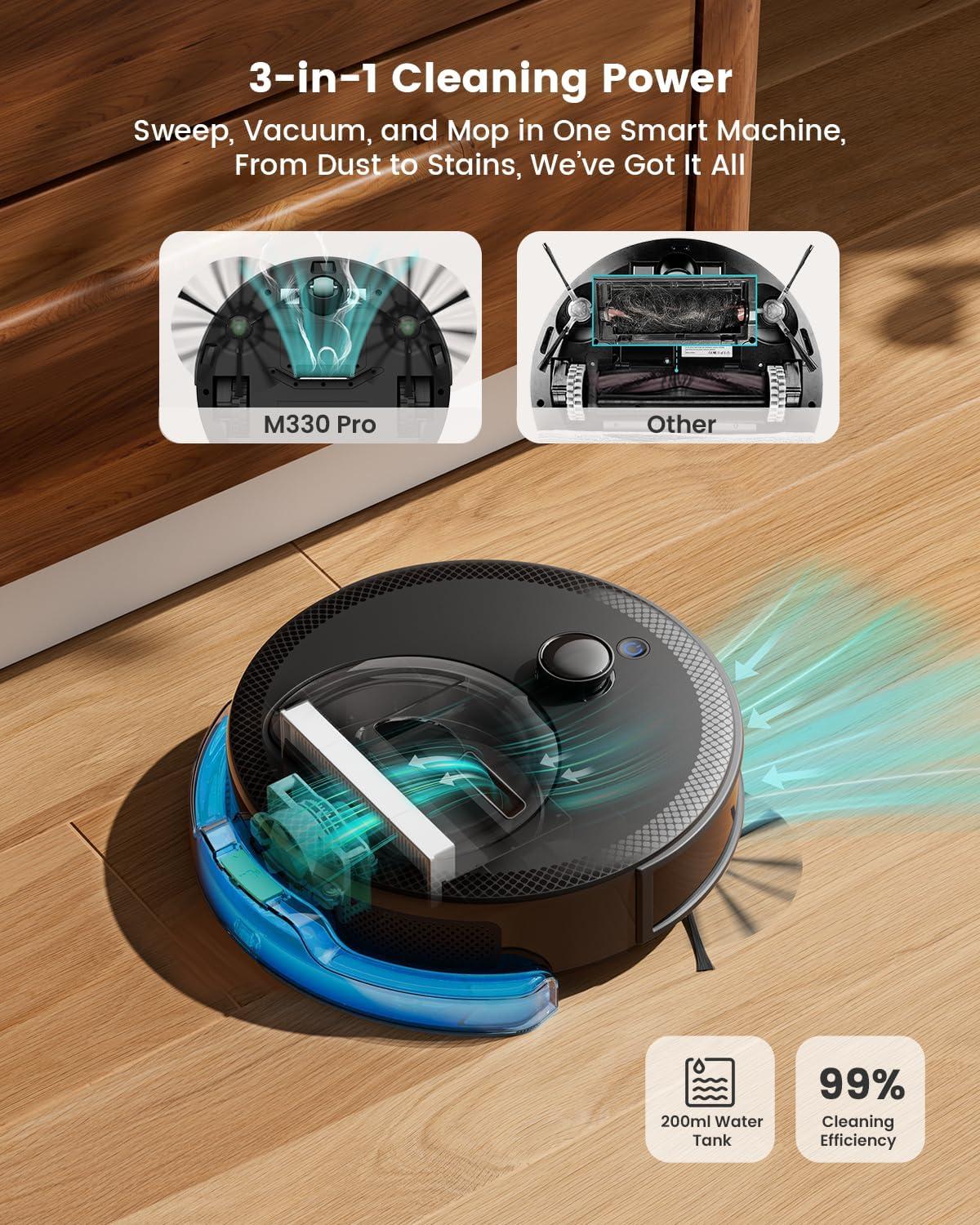 image:imageLefant LiDAR Robot Vacuum and Mop 90Day SelfEmptying 190 PSD Obstacle Avoidance Customized Cleaning MultiFloor Mapping 5500Pa Strong Suction 140 Min Runtime WiFiAlexaAPPiWatch M2 ProM330 Pro