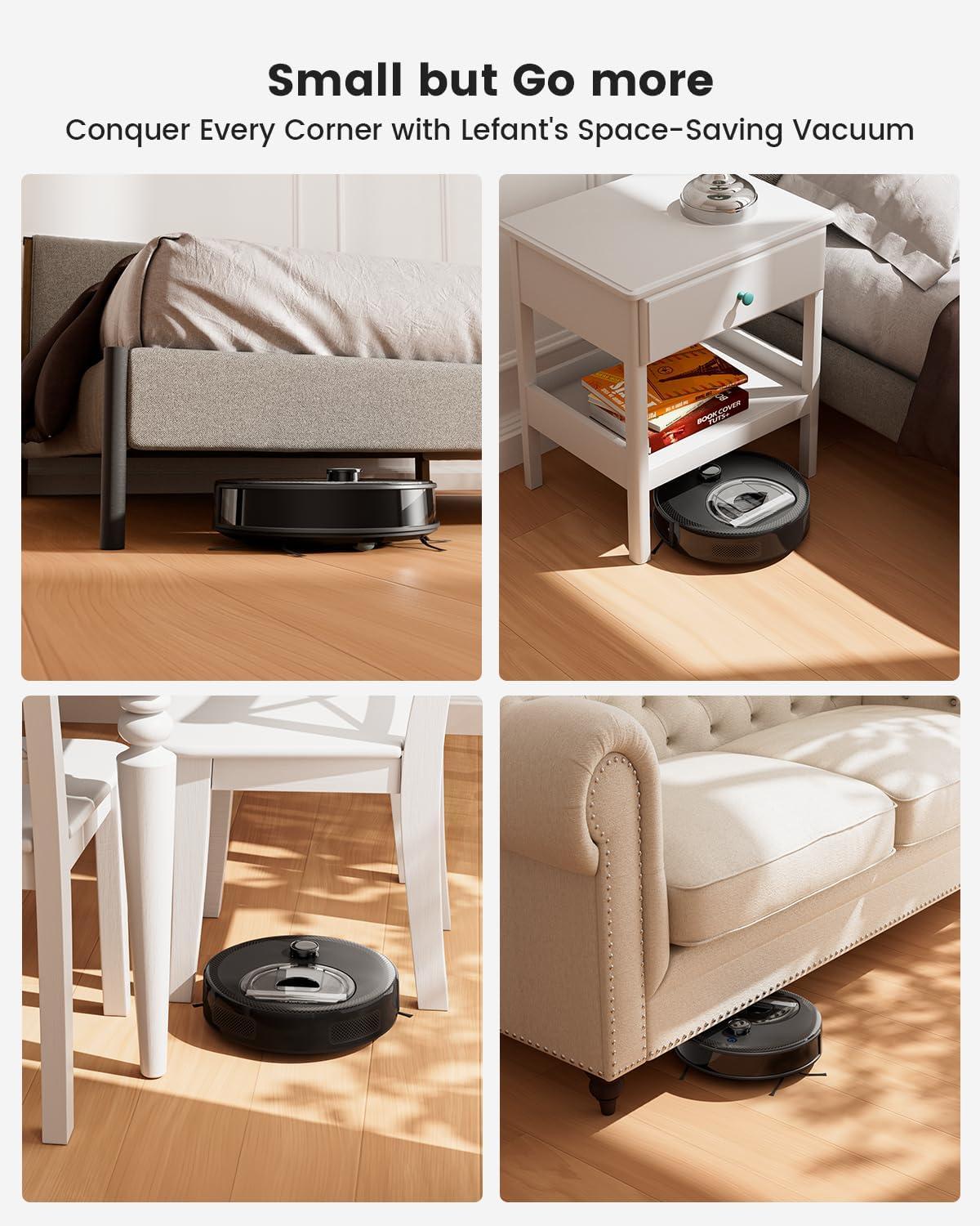 image:imageLefant LiDAR Robot Vacuum and Mop 90Day SelfEmptying 190 PSD Obstacle Avoidance Customized Cleaning MultiFloor Mapping 5500Pa Strong Suction 140 Min Runtime WiFiAlexaAPPiWatch M2 ProM330 Pro