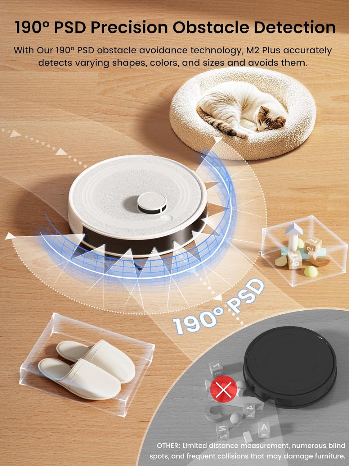 image:imageLefant LiDAR Robot Vacuum and Mop75Day SelfEmptying6000Pa Powerful SuctionCustomized CleaningHome Mapping 140 Min Runtime Roller Brush for Carpet24G5G WiFiAlexaAPPiWatchM2 Plus
