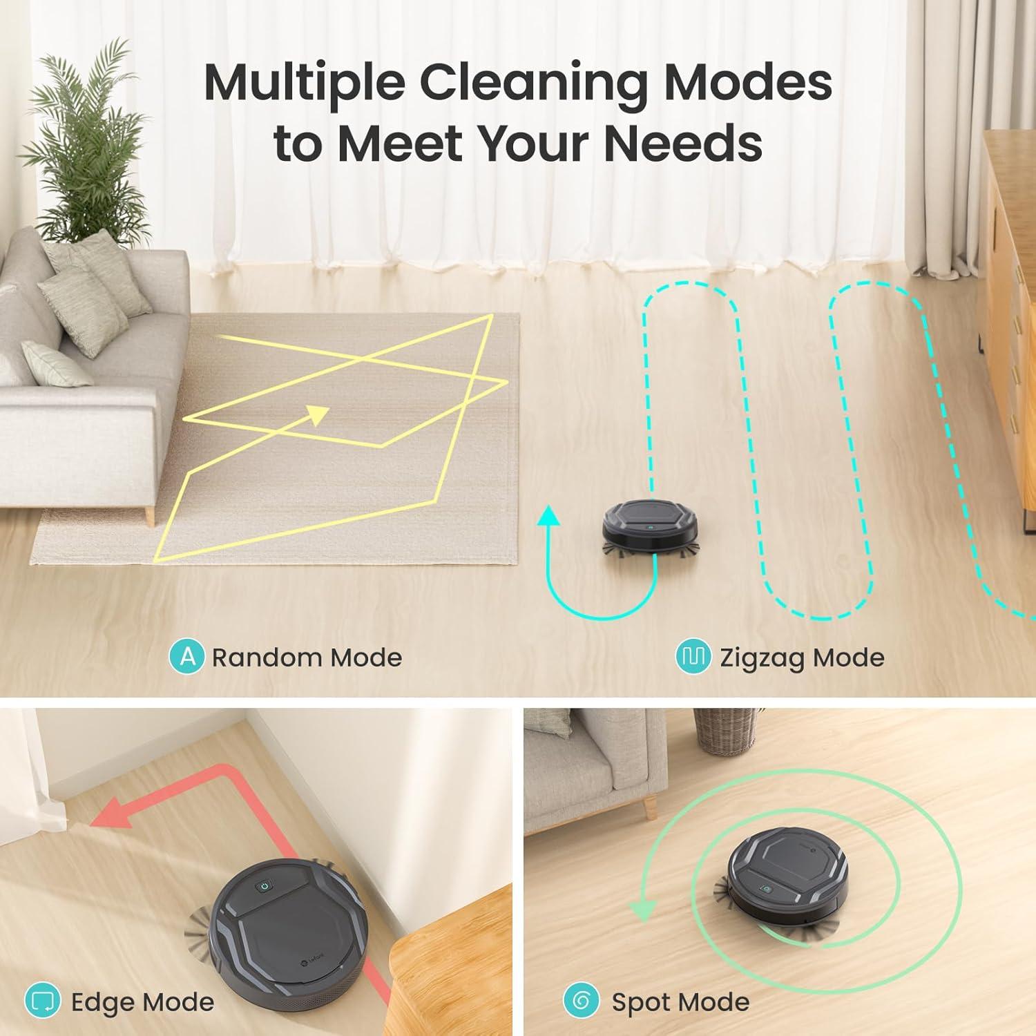 image:imageLefant M210 Pro Robot Vacuum Cleaner Slim and Quiet 3 Suction Levels 6 Cleaning Modes Schedule Time WiFiAPPAlexa 120Min Runtime SelfCharging Perfect for Pet Hair and Hard Floors