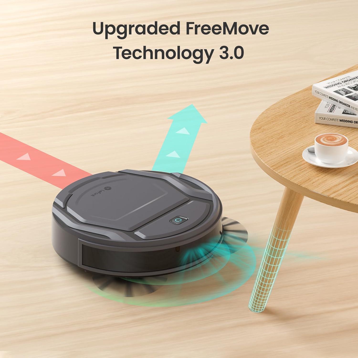 image:imageLefant M210 Pro Robot Vacuum Cleaner Slim and Quiet 3 Suction Levels 6 Cleaning Modes Schedule Time WiFiAPPAlexa 120Min Runtime SelfCharging Perfect for Pet Hair and Hard Floors