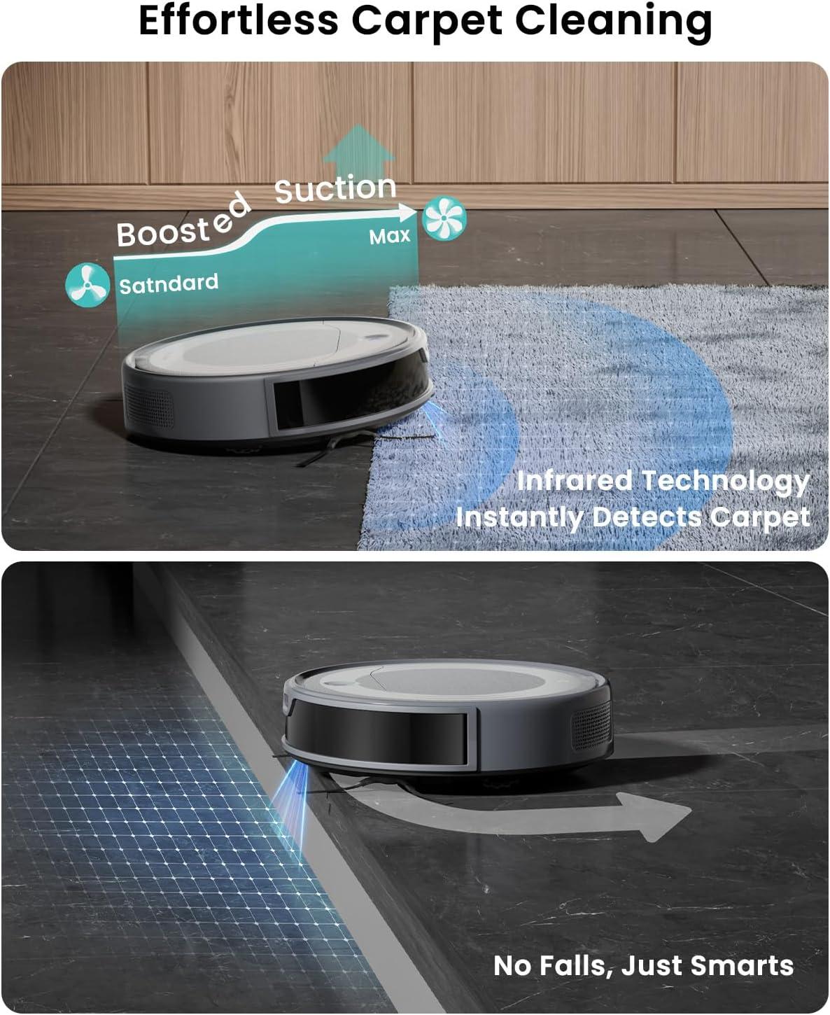 image:imageLefant M310 Ultra Robot Vacuum and Mop 6000Pa SuctionSlim Robotic Cleaner with ToF LiDAR Navigation Accurate Obstacle Avoidance WiFiAppAlexa Control 170min Runtime for Pet Hair and HomeM310 Ultra