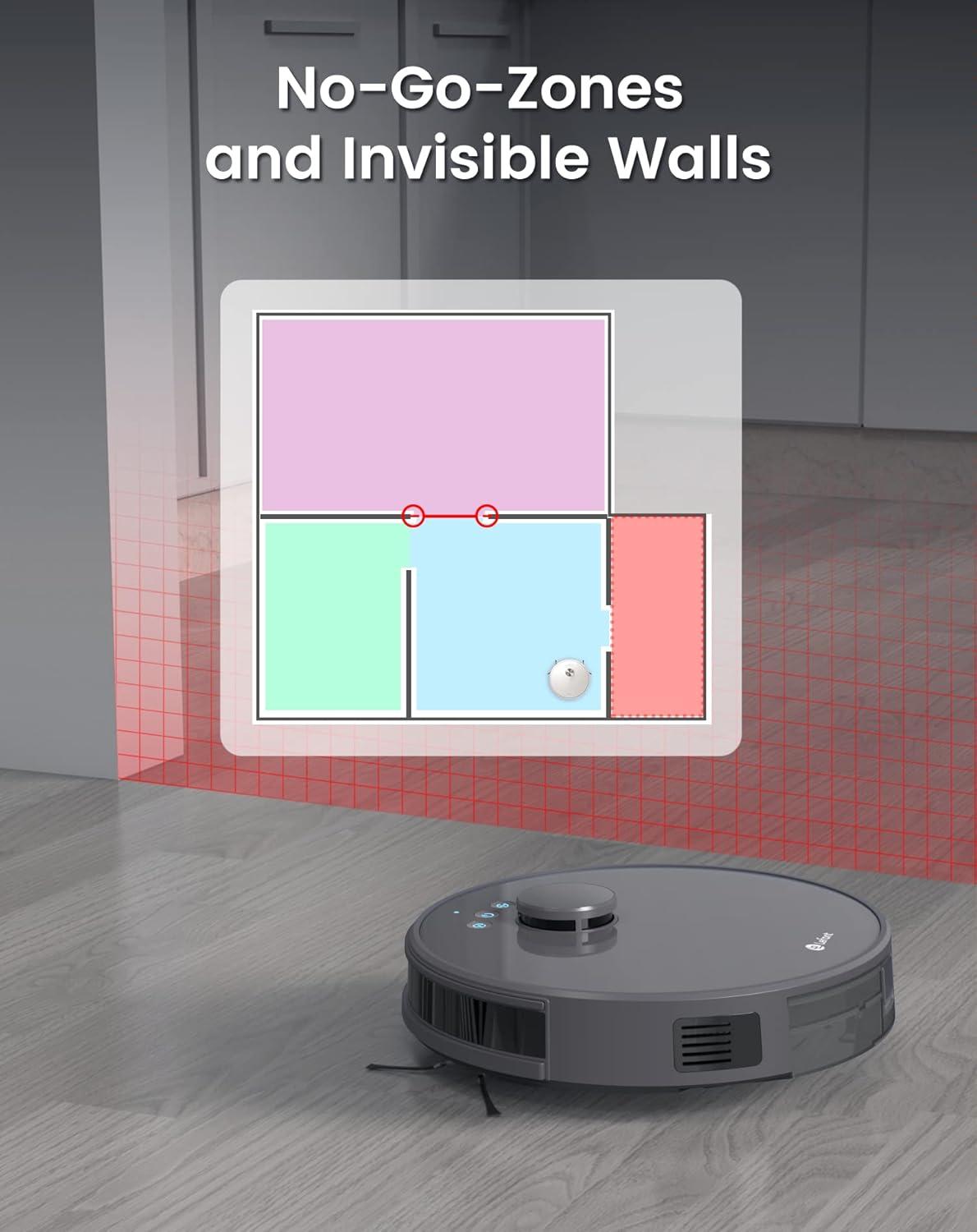image:imageLefant M310 Ultra Robot Vacuum and Mop 6000Pa SuctionSlim Robotic Cleaner with ToF LiDAR Navigation Accurate Obstacle Avoidance WiFiAppAlexa Control 170min Runtime for Pet Hair and HomeM1