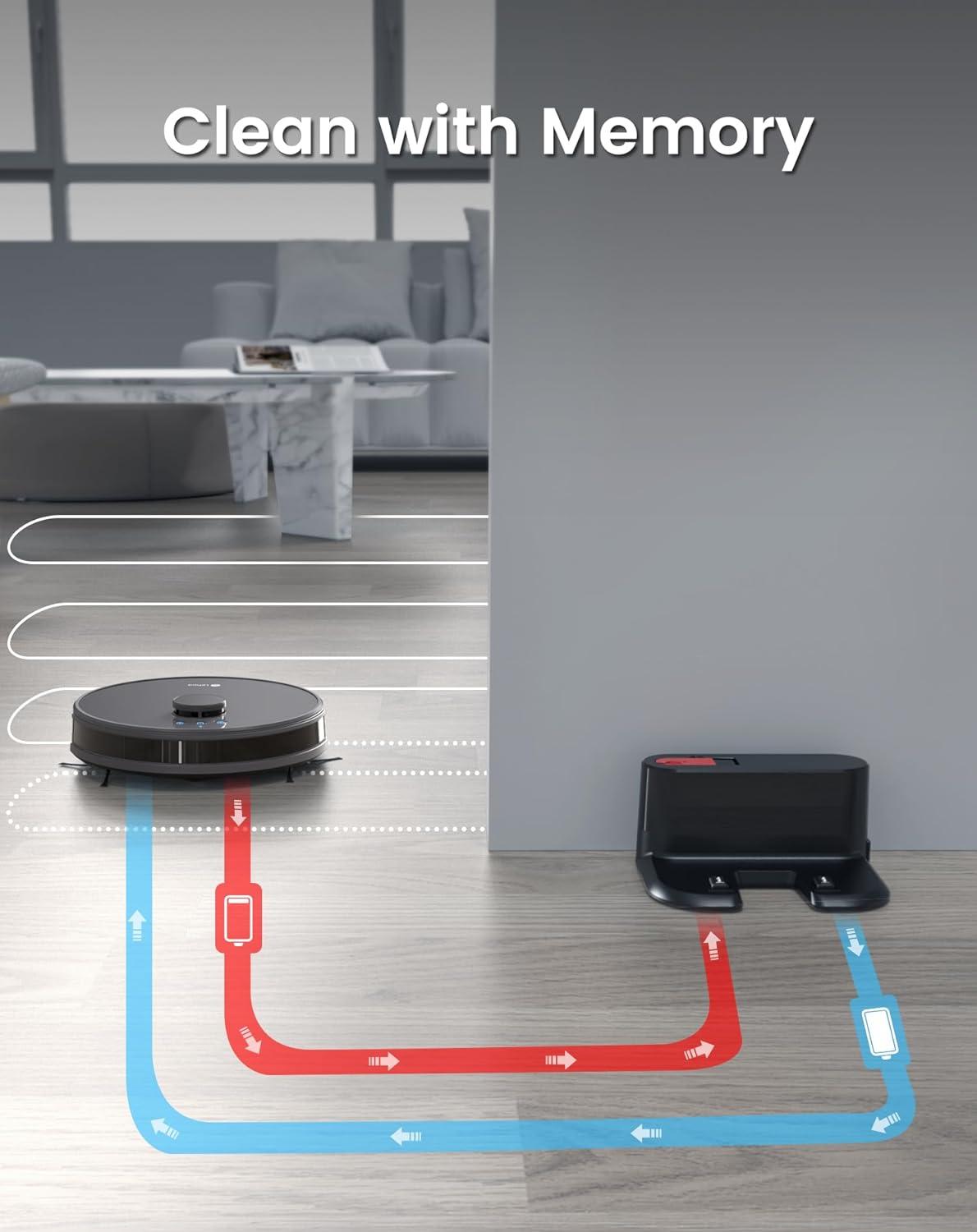 image:imageLefant M310 Ultra Robot Vacuum and Mop 6000Pa SuctionSlim Robotic Cleaner with ToF LiDAR Navigation Accurate Obstacle Avoidance WiFiAppAlexa Control 170min Runtime for Pet Hair and HomeM1