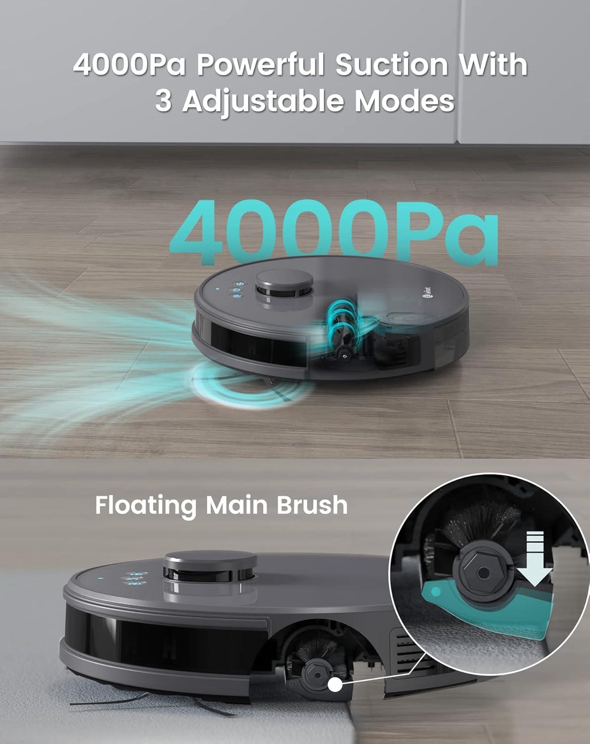 image:imageLefant M310 Ultra Robot Vacuum and Mop 6000Pa SuctionSlim Robotic Cleaner with ToF LiDAR Navigation Accurate Obstacle Avoidance WiFiAppAlexa Control 170min Runtime for Pet Hair and HomeM1