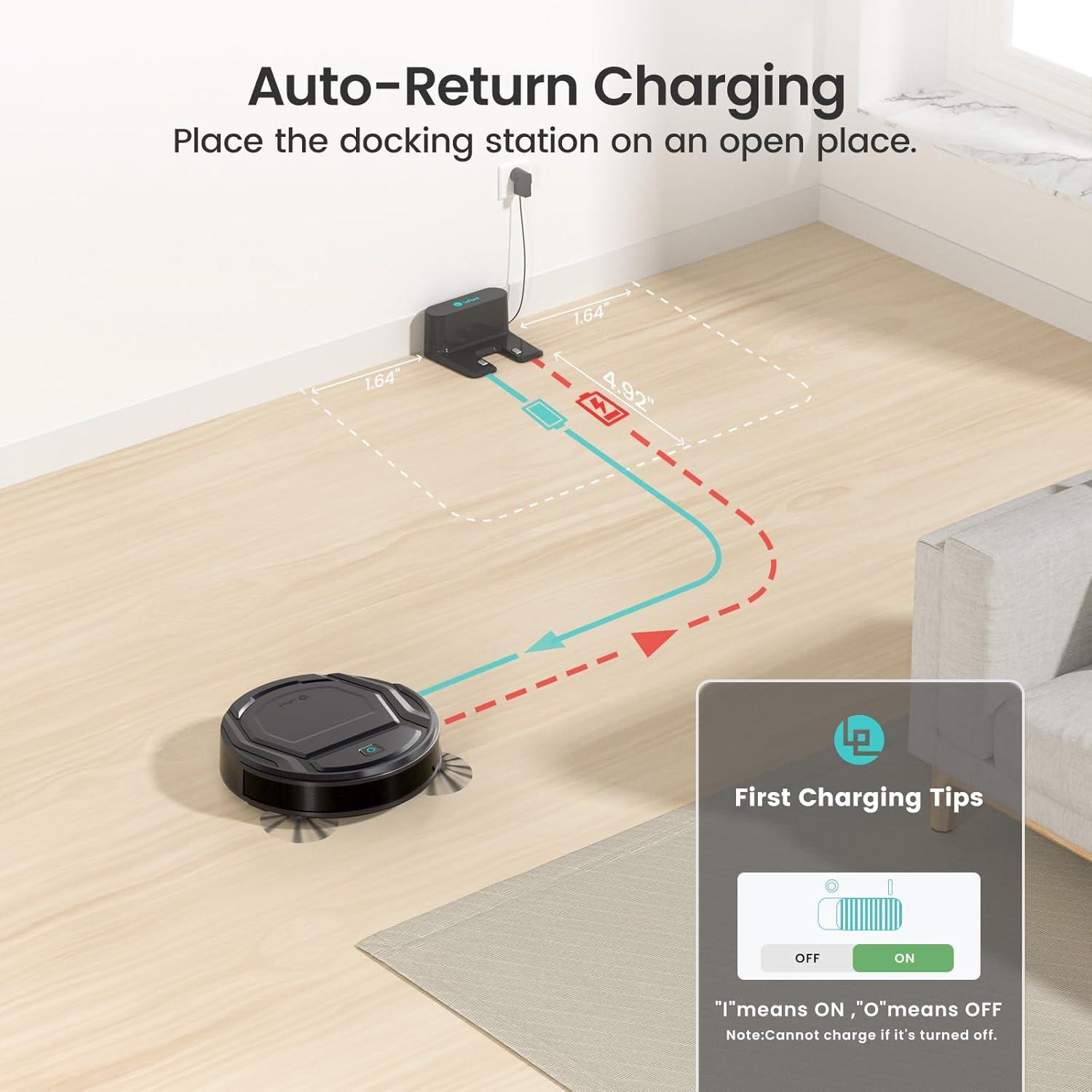image:imageLefant M310 Ultra Robot Vacuum and Mop 6000Pa SuctionSlim Robotic Cleaner with ToF LiDAR Navigation Accurate Obstacle Avoidance WiFiAppAlexa Control 170min Runtime for Pet Hair and HomeM210Pro