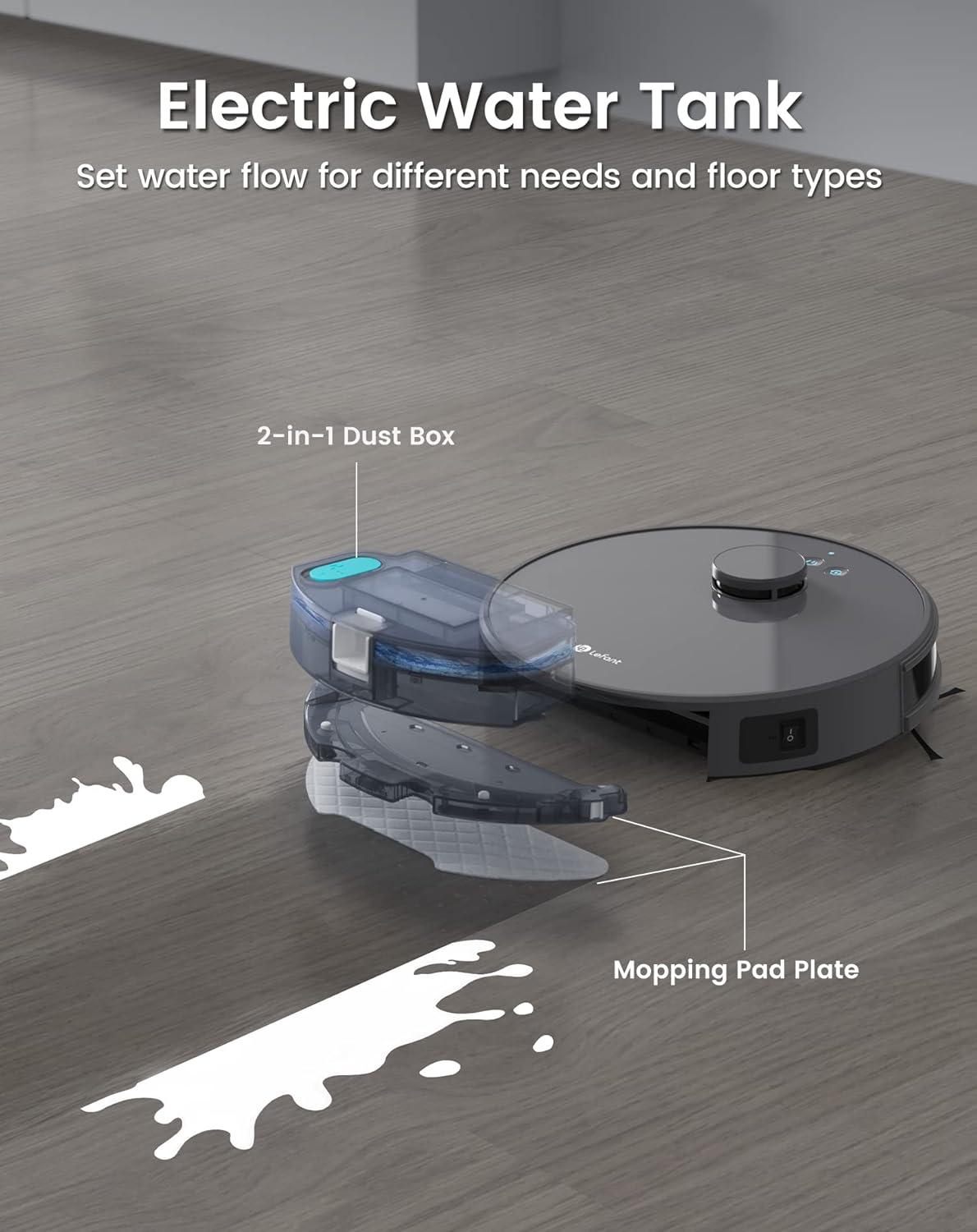 image:imageLefant M310 Ultra Robot Vacuum and Mop 6000Pa SuctionSlim Robotic Cleaner with ToF LiDAR Navigation Accurate Obstacle Avoidance WiFiAppAlexa Control 170min Runtime for Pet Hair and HomeM1