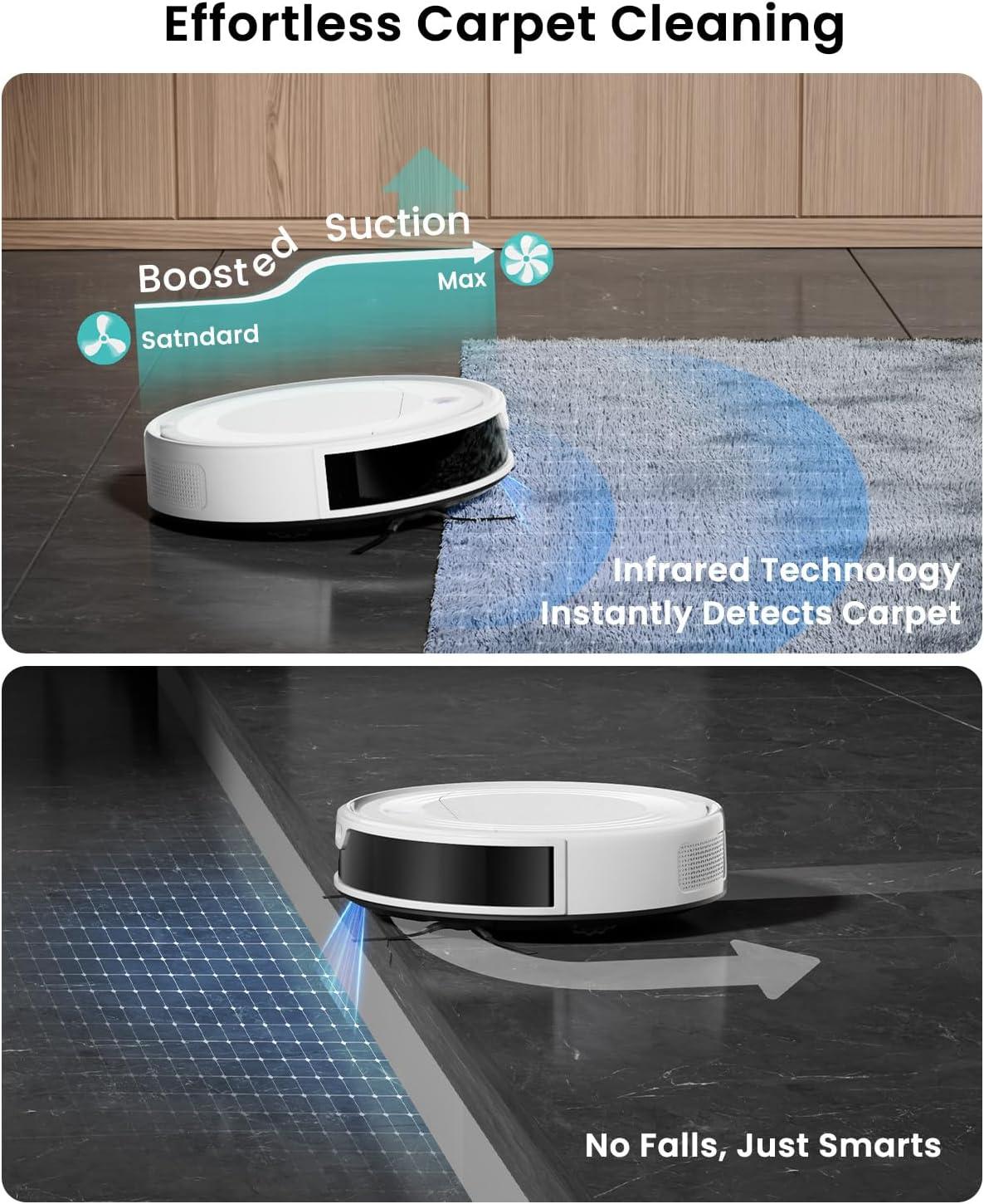 image:imageLefant M310 Ultra Robot Vacuum and Mop 6000Pa SuctionSlim Robotic Cleaner with ToF LiDAR Navigation Accurate Obstacle Avoidance WiFiAppAlexa Control 170min Runtime for Pet Hair and HomeM310 UltraW