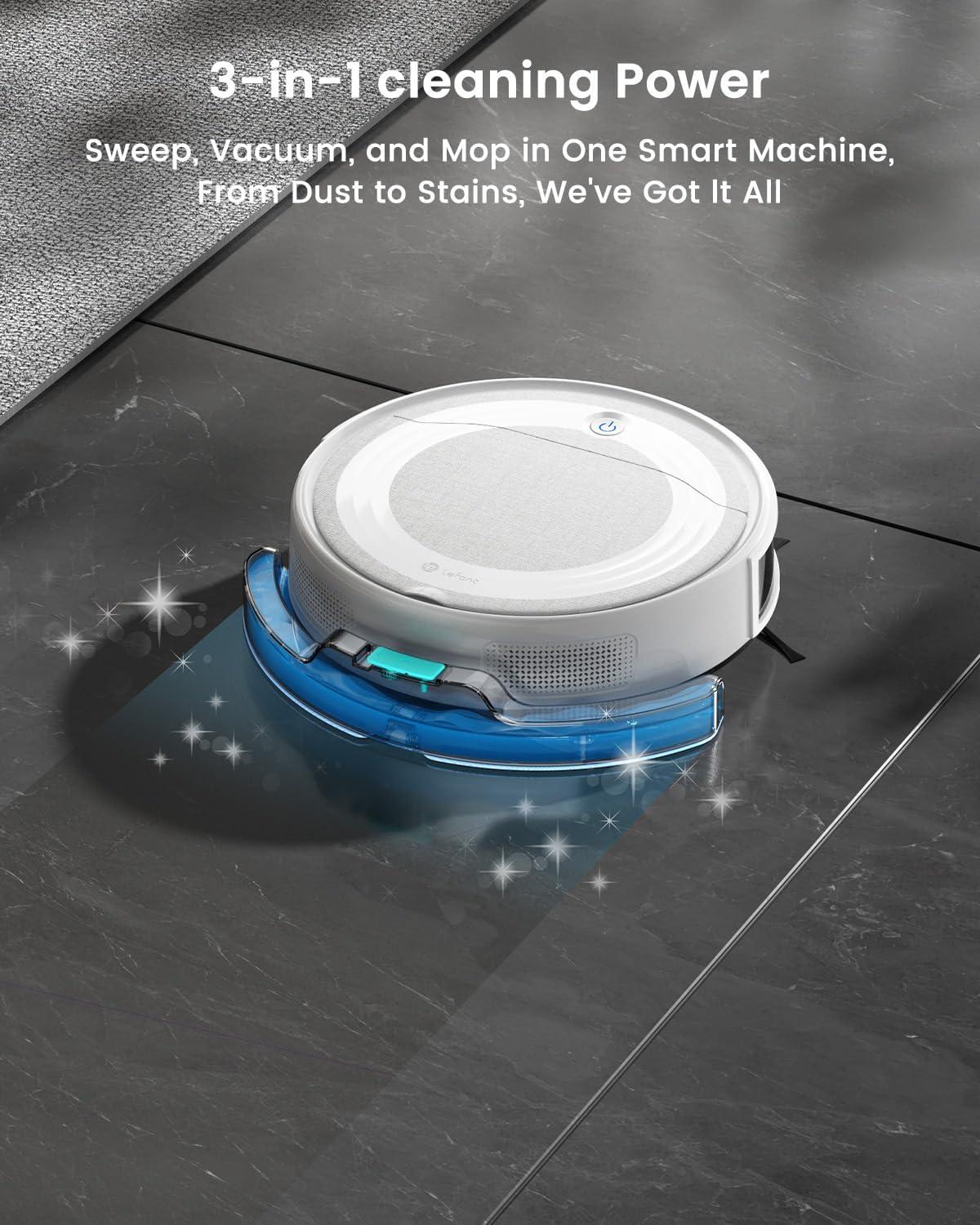 image:imageLefant M310 Ultra Robot Vacuum and Mop 6000Pa SuctionSlim Robotic Cleaner with ToF LiDAR Navigation Accurate Obstacle Avoidance WiFiAppAlexa Control 170min Runtime for Pet Hair and HomeM310 UltraW