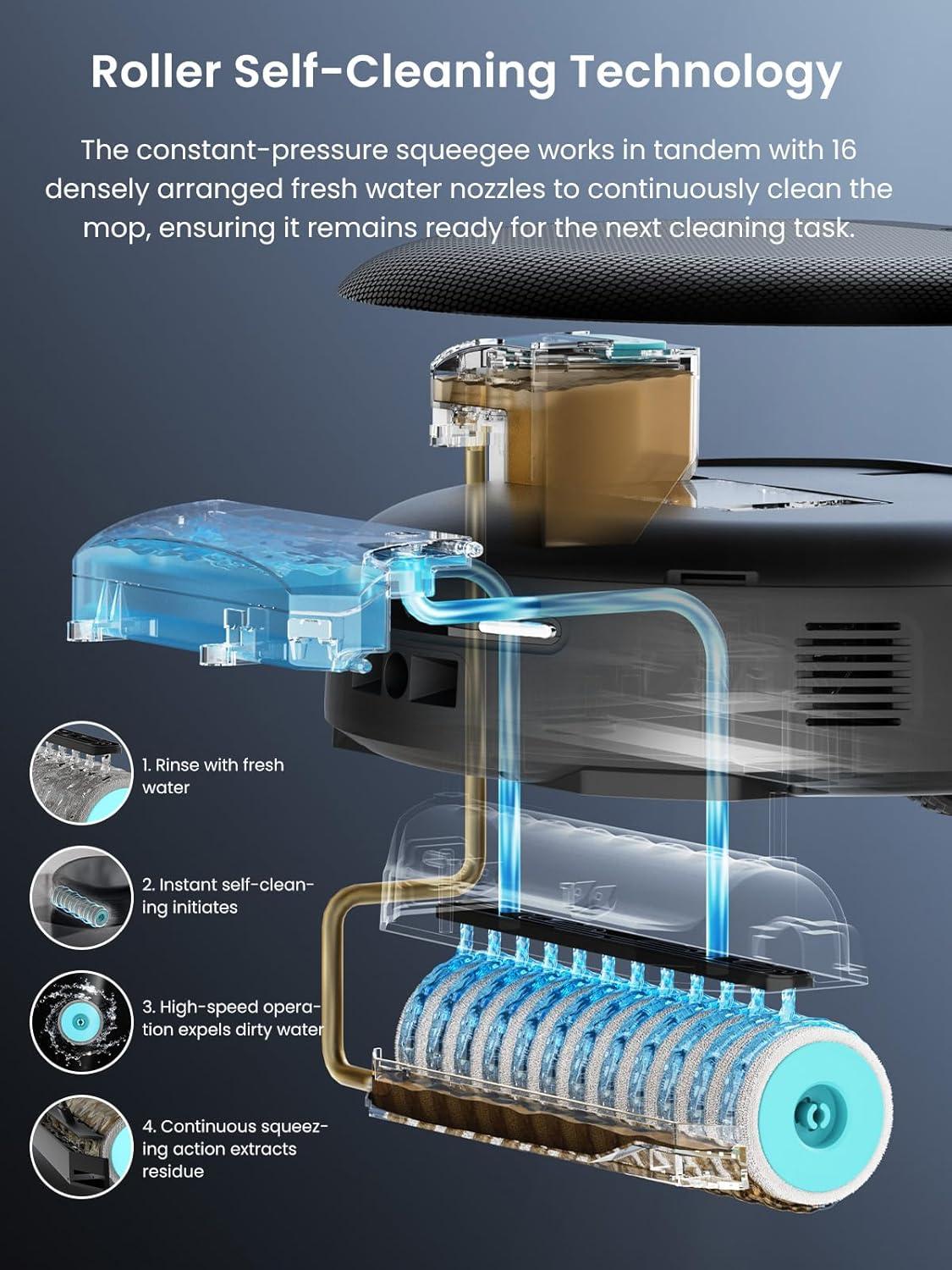 image:imageLefant M5 Pro LiDAR Robot Vacuum and Mop 18000Pa Suction PSD 20 Smart Obstacle Avoidance AllinOne Robot Vacuum 120 Day SelfEmptying Auto Mop Washing DryingampRefilling Supports 24G5G WiFi