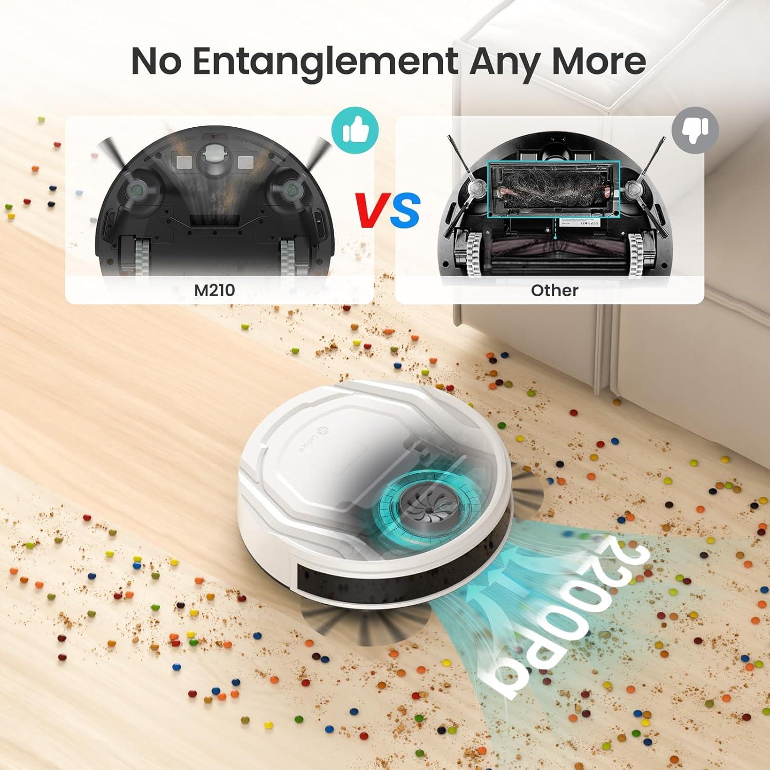image:imageLefant Robot Vacuum Slim Quiet 3 Adjustable Strong Suction Levels Robot Vacuum Cleaner Ideal for Pet Hair Hard Floor and Daily Cleaning WiFiAppAlexaiWatch Control M210 ProM210PWhite