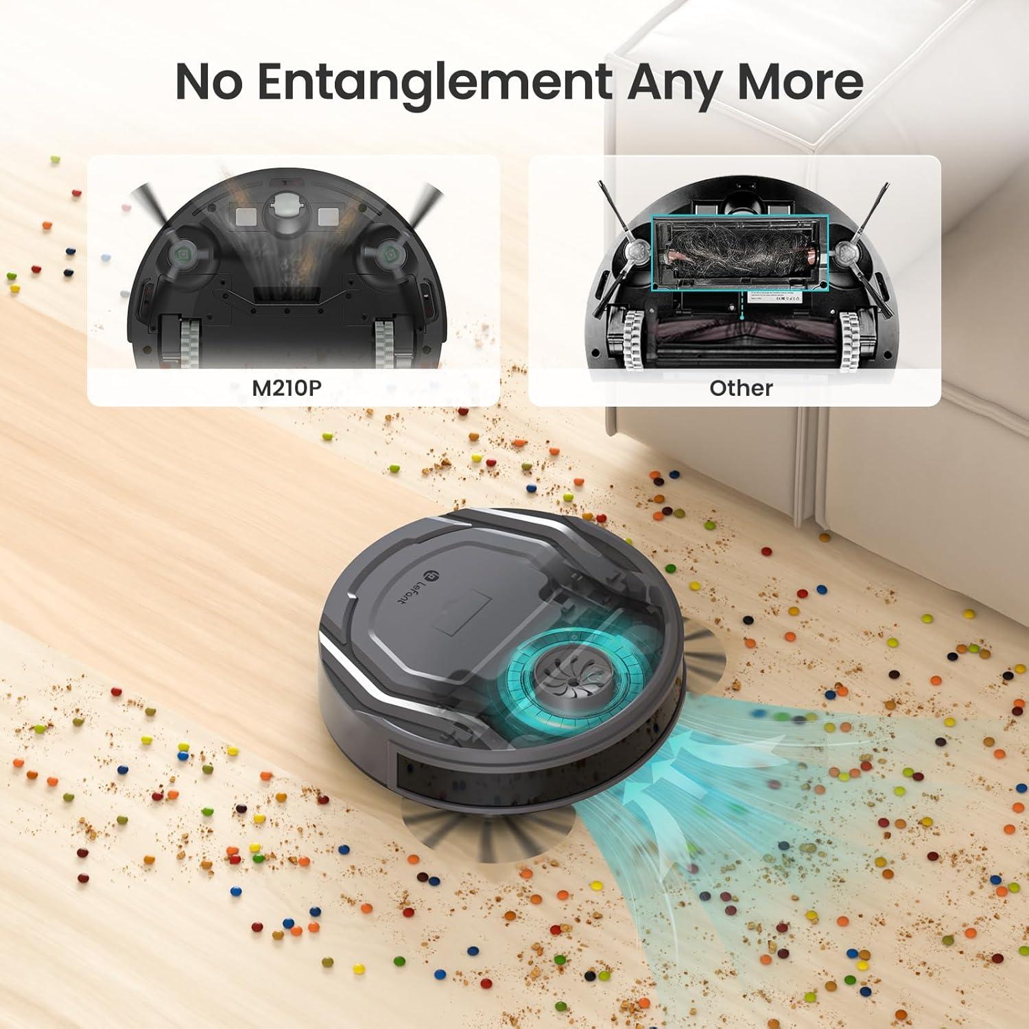 image:imageLefant Robot Vacuum Slim Quiet 3 Adjustable Strong Suction Levels Robot Vacuum Cleaner Ideal for Pet Hair Hard Floor and Daily Cleaning WiFiAppAlexaiWatch Control M210 ProM210 ProGray