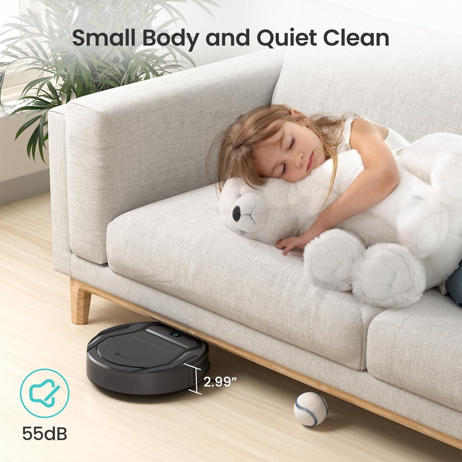 image:imageLefant Robot Vacuum Slim Quiet 3 Adjustable Strong Suction Levels Robot Vacuum Cleaner Ideal for Pet Hair Hard Floor and Daily Cleaning WiFiAppAlexaiWatch Control M210 ProM210 ProBlack