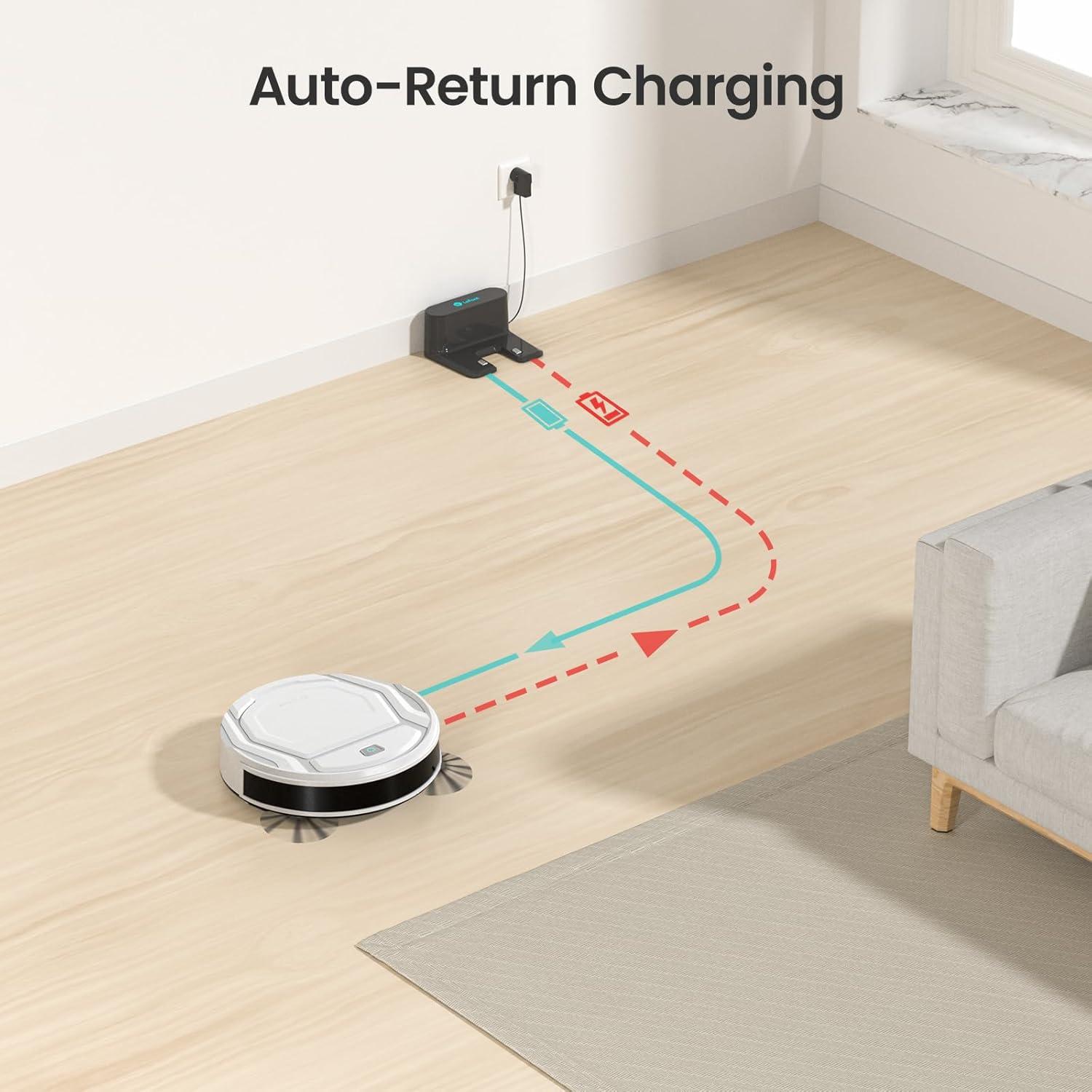 image:imageLefant Robot Vacuum Slim Quiet 3 Adjustable Strong Suction Levels Robot Vacuum Cleaner Ideal for Pet Hair Hard Floor and Daily Cleaning WiFiAppAlexaiWatch Control M210 ProM210PWhite