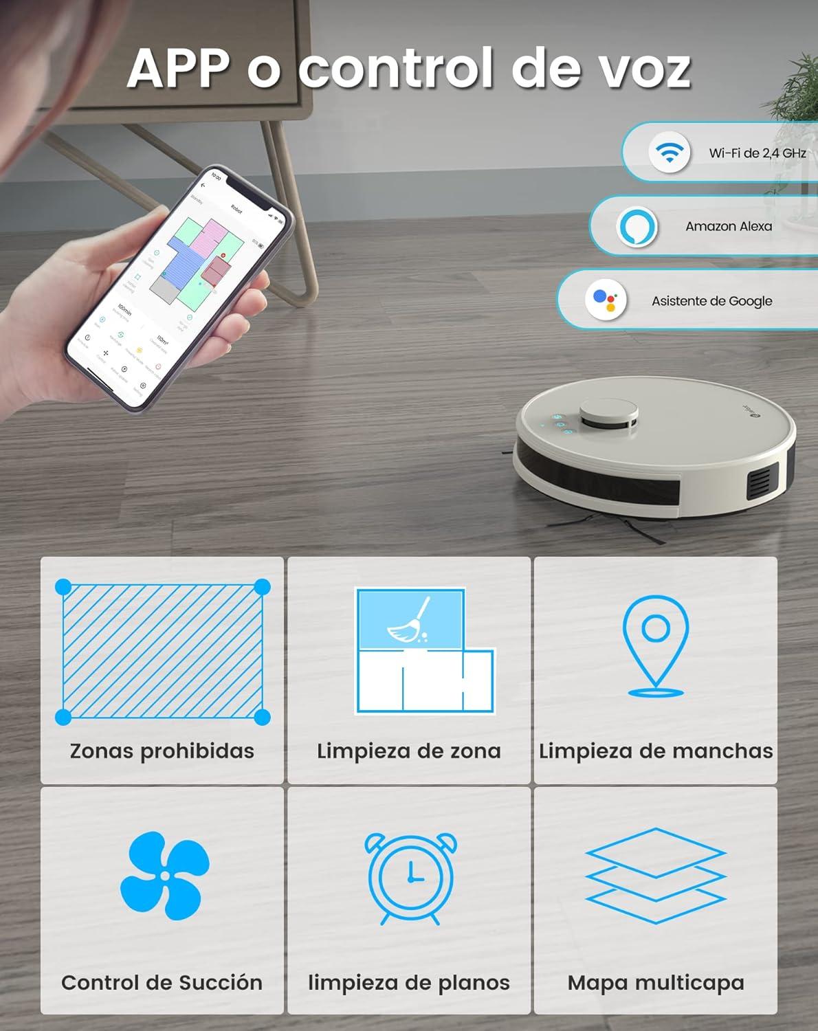 image:imageLefant Robot Vacuum Slim Quiet 3 Adjustable Strong Suction Levels Robot Vacuum Cleaner Ideal for Pet Hair Hard Floor and Daily Cleaning WiFiAppAlexaiWatch Control M210 ProM1