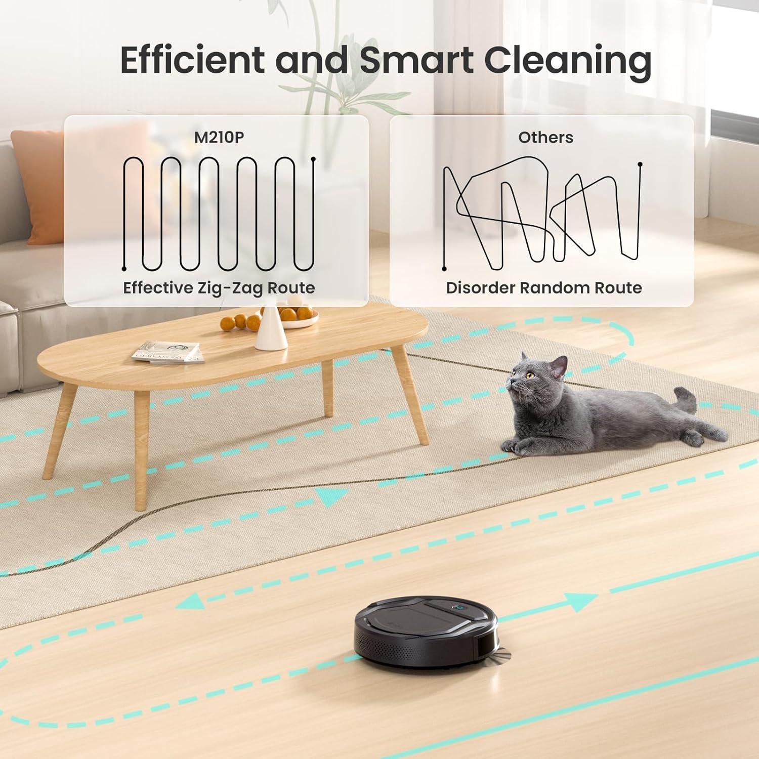 image:imageLefant Robot Vacuum Slim Quiet 3 Adjustable Strong Suction Levels Robot Vacuum Cleaner Ideal for Pet Hair Hard Floor and Daily Cleaning WiFiAppAlexaiWatch Control M210 ProM210PBlack