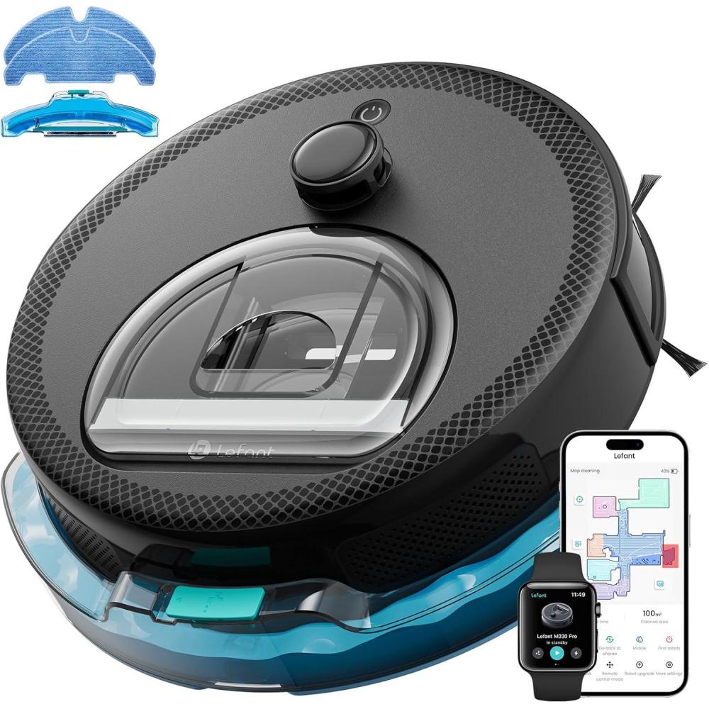 image:imageLefant LiDAR Robot Vacuum and Mop 90Day SelfEmptying 190 PSD Obstacle Avoidance Customized Cleaning MultiFloor Mapping 5500Pa Strong Suction 140 Min Runtime WiFiAlexaAPPiWatch M2 ProM330 Pro