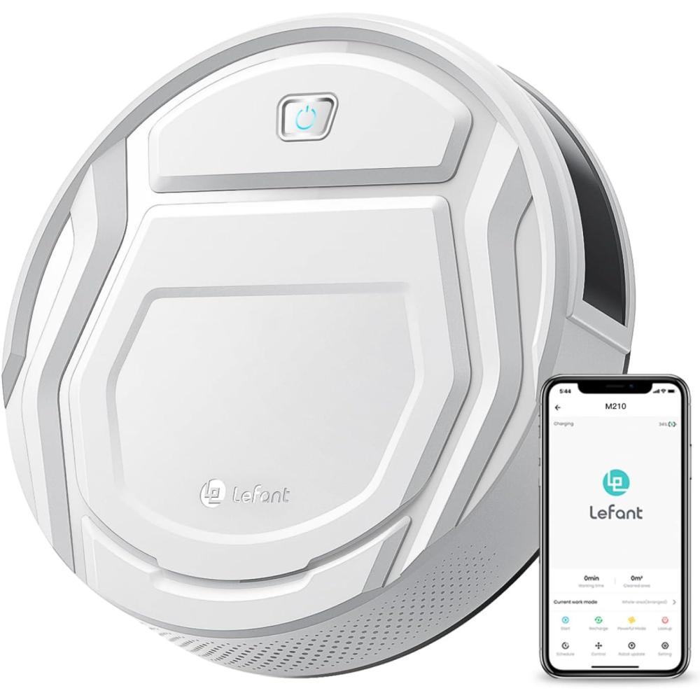 image:imageLefant M210 Pro Robot Vacuum with 2200 Pa Powerful Suction 6 Cleaning Modes 120 Mins Runtime Quiet SelfCharging Voice Control Ideal for Pet Hair and Hard Floor WhiteM210