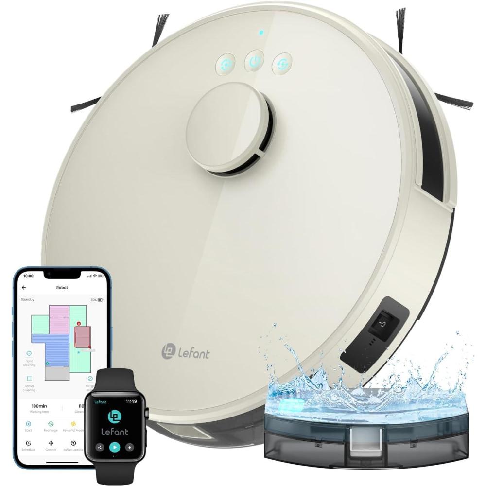 image:imageLefant Robot Vacuum Slim Quiet 3 Adjustable Strong Suction Levels Robot Vacuum Cleaner Ideal for Pet Hair Hard Floor and Daily Cleaning WiFiAppAlexaiWatch Control M210 ProM1