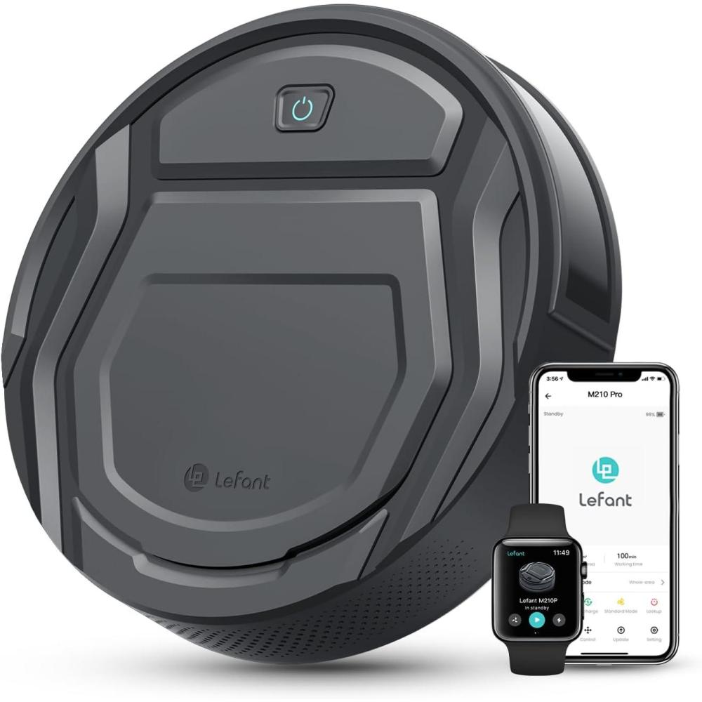 image:imageLefant Robot Vacuum Slim Quiet 3 Adjustable Strong Suction Levels Robot Vacuum Cleaner Ideal for Pet Hair Hard Floor and Daily Cleaning WiFiAppAlexaiWatch Control M210 ProM210 ProGray