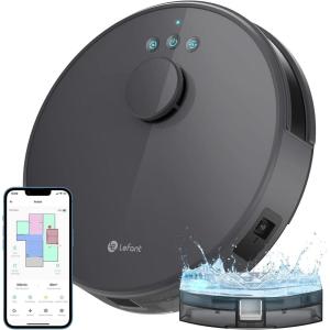 Lefant LiDAR Robot Vacuum and Mop, 90-Day Self-Emptying, 190° PSD Obstacle Avoidance, Customized Cleaning, Multi-Floor Mapping, 5500Pa Strong Suction, 140 Min Runtime, WiFi/Alexa/APP/iWatch, M2 Pro(Medium robotic vacuum and mop combo)