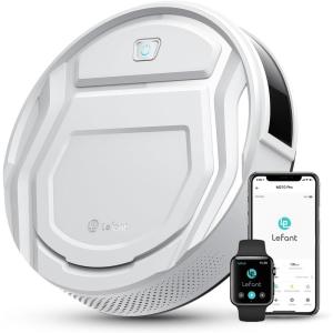 Lefant M210 Pro Robot Vacuum with 2200 Pa Powerful Suction, 6 Cleaning Modes, 120 Mins Runtime, Quiet, Self-Charging, Voice Control, Ideal for Pet Hair and Hard Floor, White(M210P)