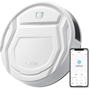 Lefant M210 Pro Robot Vacuum with 2200 Pa Powerful Suction, 6 Cleaning Modes, 120 Mins Runtime, Quiet, Self-Charging, Voice Control, Ideal for Pet Hair and Hard Floor, White(M210)