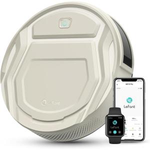 Lefant Robot Vacuum Cleaner M210 Pro,Slim,Quiet,2200Pa Suction,120 Min Self-Charging Robotic Vacuums, Freemove 3.0,WiFi/APP/Alexa,6 Cleaning Modes Ideal for Hard Floors Pet Hair Low Carpet,Black(Pearly White)
