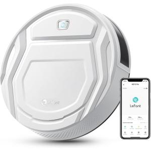 Lefant Robot Vacuum, Slim Quiet, 3 Adjustable Strong Suction Levels, Robot Vacuum Cleaner Ideal for Pet Hair Hard Floor and Daily Cleaning, WiFi/App/Alexa/iWatch Control, M210 Pro(M210P-White)
