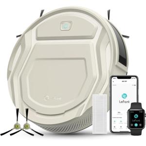 Lefant Robot Vacuum, Slim Quiet, 3 Adjustable Strong Suction Levels, Robot Vacuum Cleaner Ideal for Pet Hair Hard Floor and Daily Cleaning, WiFi/App/Alexa/iWatch Control, M210 Pro(M210 Pro-champagne gray)
