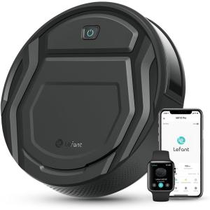 Lefant Robot Vacuum, Slim Quiet, 3 Adjustable Strong Suction Levels, Robot Vacuum Cleaner Ideal for Pet Hair Hard Floor and Daily Cleaning, WiFi/App/Alexa/iWatch Control, M210 Pro(M210 Pro-Black)